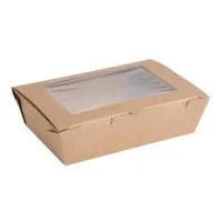 Fiesta Compostable Salad Boxes With Pla Windows 1200ml (pk Of 200)