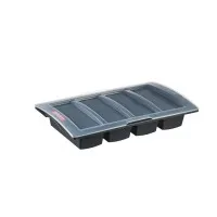 Araven Dark Grey Cutlery Tray With Lid 4 Compartments