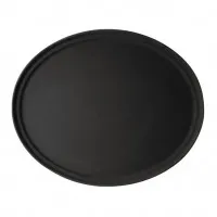 Cambro Lamtrea Fibreglass Ovall Non Slip Tray Black  L 600mm