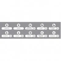 Rubbermaid Slim Jim Recycling Label Kit (pk Of 10 Sticker Sets)