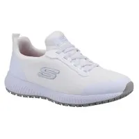 Skechers Womens Slip Resistant Squad Trainer White