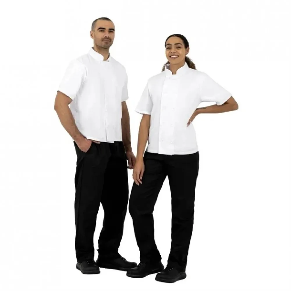 Essentials Jacket White With Black Buttons Size M (pack 2)