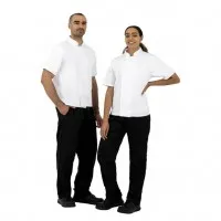 Essentials Jacket White With Black Buttons Size M (pack 2)