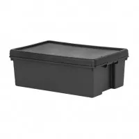 Wham Bam Recycled Storage Box & Lid Black 36ltr