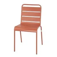 Bolero Terracotta Slated Steel Side Chair (pk Of 4)