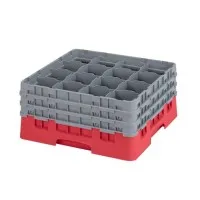 Cambro Camrack Red 16 Compartments Max Glass Height 197mm
