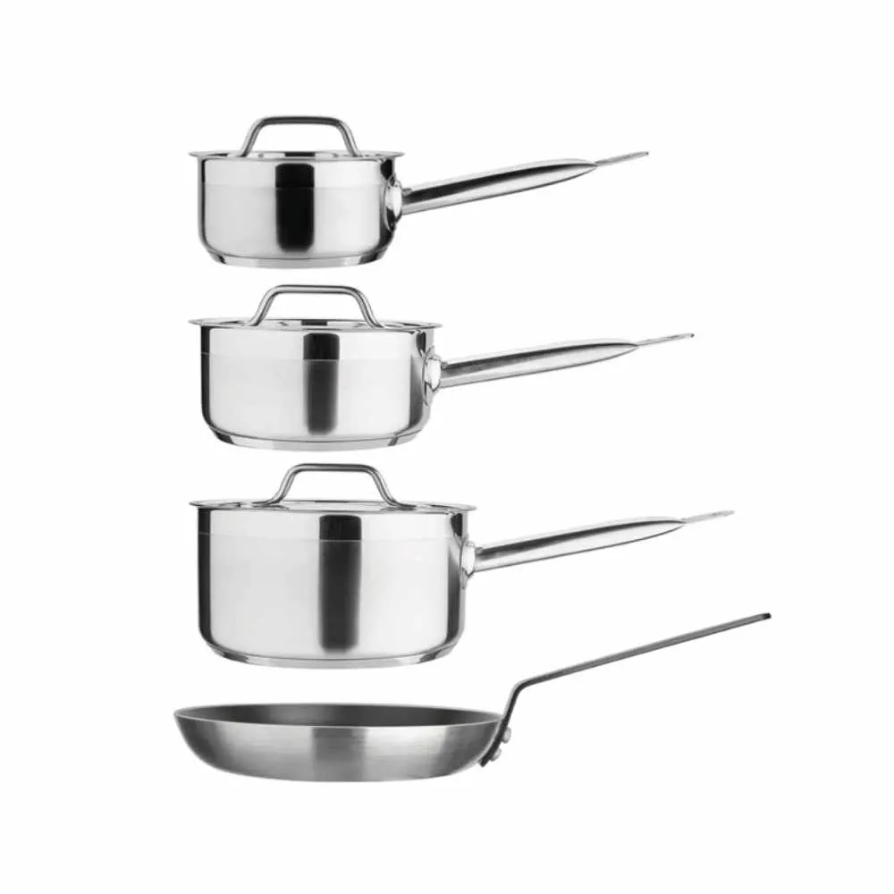 Nisbet Essential Cook Like A Pro 4 Piece Saucepan &frying Pan Set