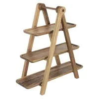 Olympia Acacia Wood 3-tier Serving Trays With Display Stand 293x201x445mm