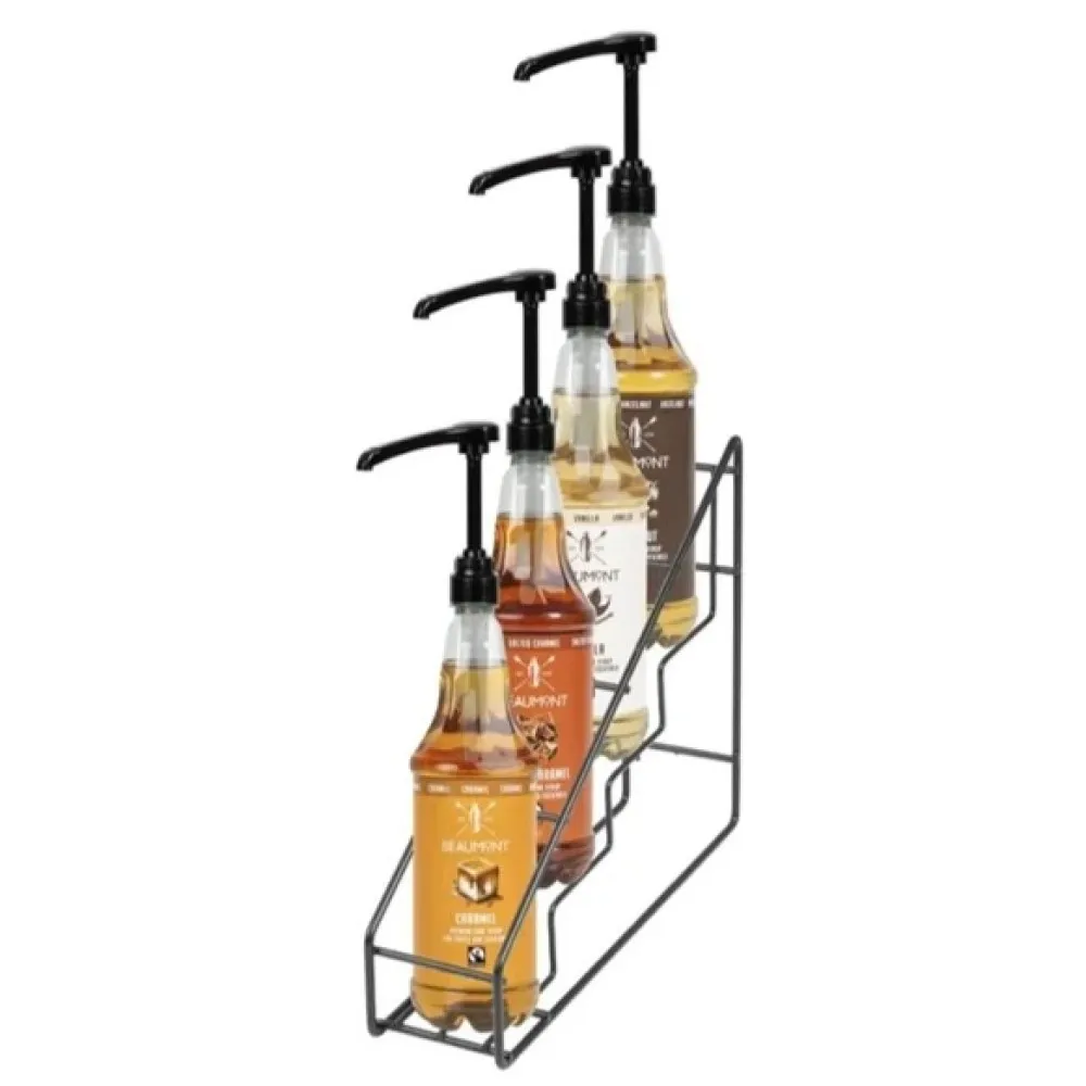 Olympia Syrup Bottle Stand Black Wire 400x105x320mm