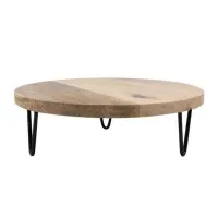 Olympia Round Display Stand Mango Wood With Metal Legs 250x80mm