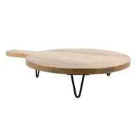 Olympia Round Handled Display Stand Mango Wood With Metal Legs 400x300x80mm