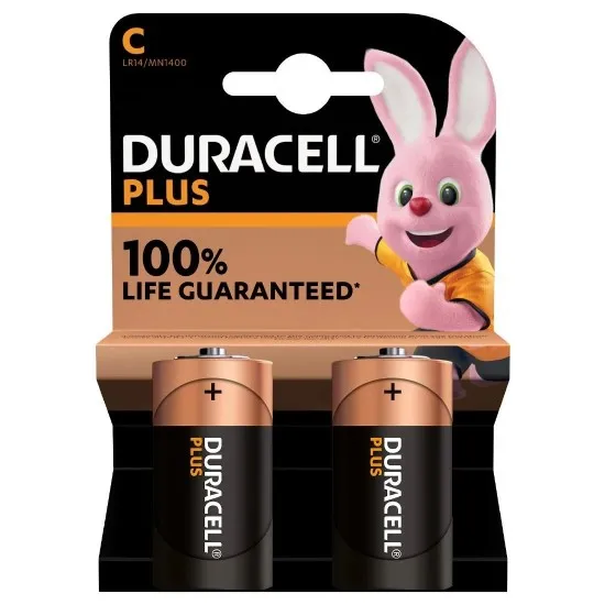 Duracell Plus C Battery (pack 2)