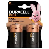 Duracell Plus D Battery (pack 2)