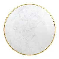 Bolero Table Round White Marble With St/st Rim - 600mm
