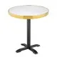 Bolero Table Round White Marble With St/st Rim - 600mm