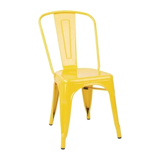 Bolero Steel Chair Yellow (pack 4)
