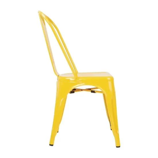 Bolero Steel Chair Yellow (pack 4)