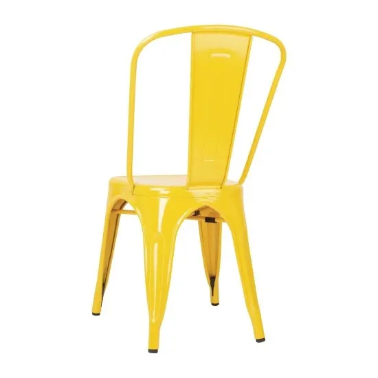 Bolero Steel Chair Yellow (pack 4)