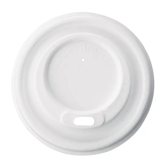 Fiesta Compostable Bagasse Hot Cup Lid - 80mm For 8oz Cup (pack 1000)