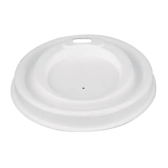 Fiesta Compostable Bagasse Hot Cup Lid - 80mm For 8oz Cup (pack 1000)