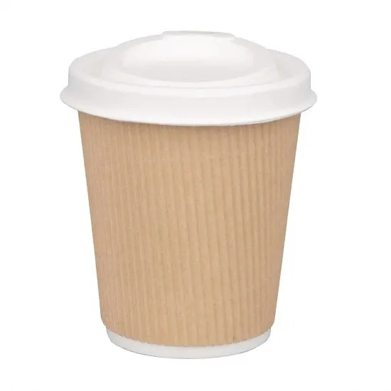 Fiesta Compostable Bagasse Hot Cup Lid - 80mm For 8oz Cup (pack 1000)