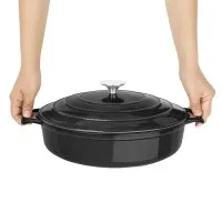 Vogue Saute Pan Round Black - 3.5ltr 280x65mm