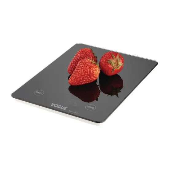 Vogue Digital Black Rectangular Scale 10kg/22lbs Grad 1g Kg/lbs