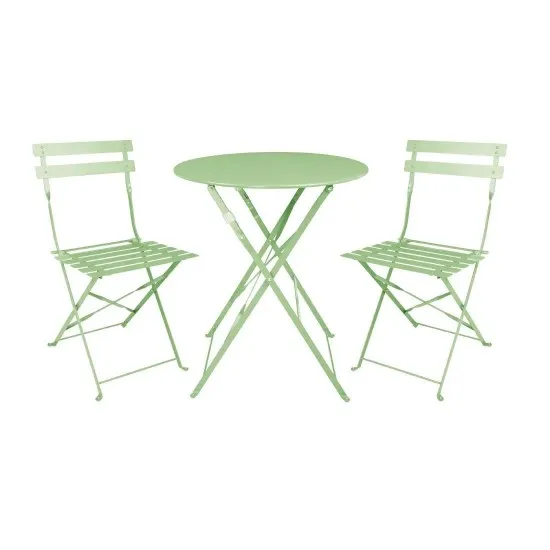 Bolero Light Green Pavement Style Steel Folding Chairs (pack 2)
