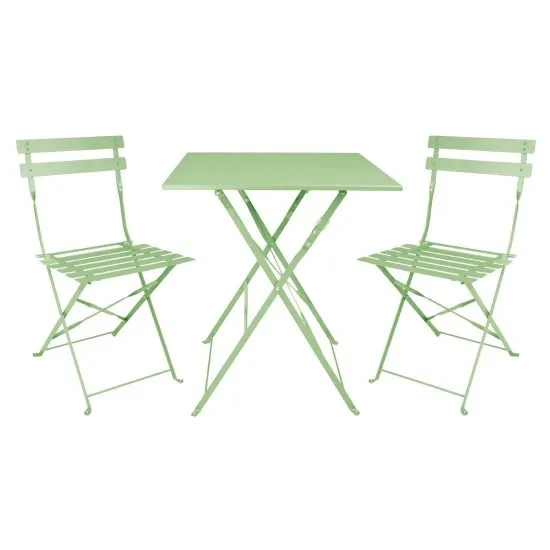 Bolero Light Green Pavement Style Steel Folding Chairs (pack 2)