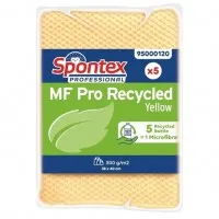 Spontex Mf Pro Recycled Microfibre Cloth Yellow (pack 5)