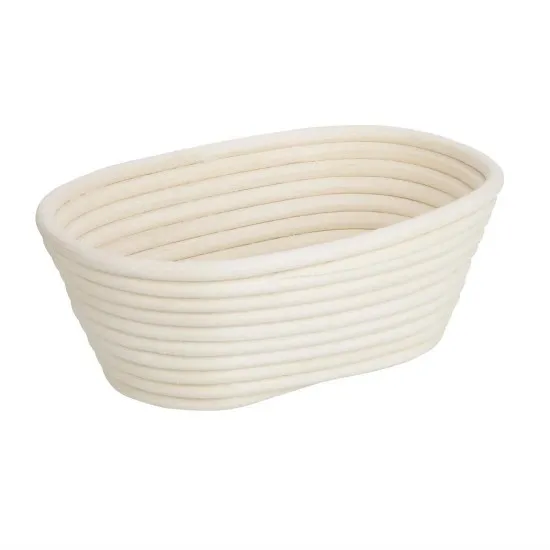 Vogue Rattan Proofing Basket Oval - 210x150x80mm