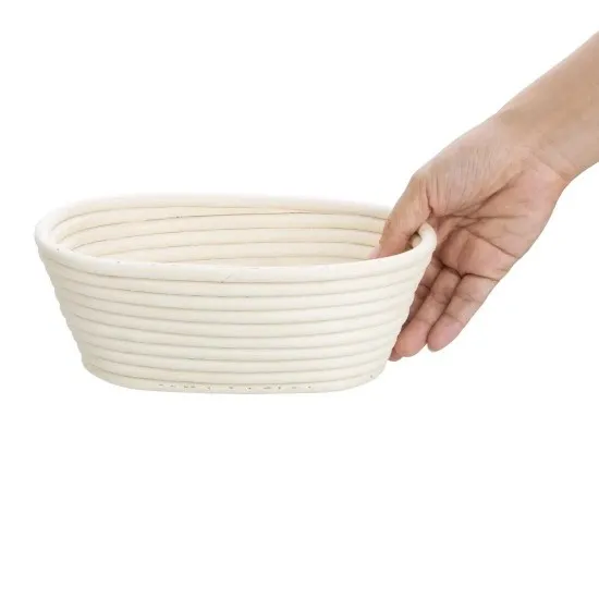 Vogue Rattan Proofing Basket Oval - 210x150x80mm