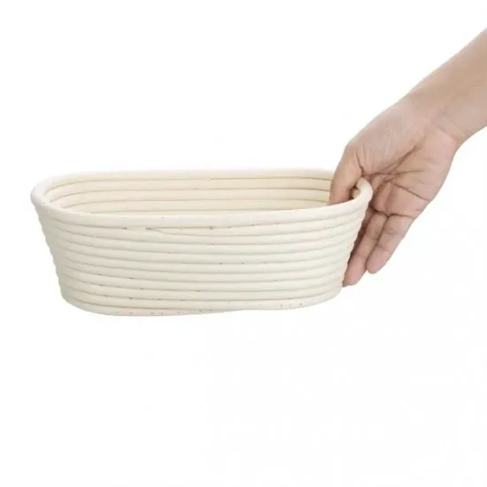 Vogue Rattan Proofing Basket Oval - 250x150x80mm