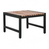 Bolero Steel & Acacia Low Coffee Bar Stools (pack 4)