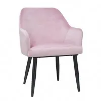Bolero Lia Velet Effect Chairs Dusty Pink (pack 2)