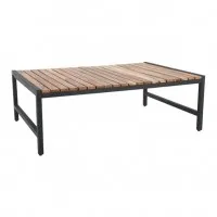 Bolero Steel & Acacia Low Coffee Table - 1200x800mm