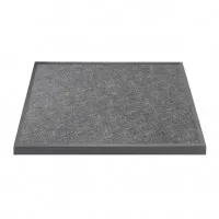 Bolero Black Brushed Mix Outdoor Fibre Glass Table Top Square Grey Trim - 700mm