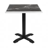 Bolero Dark Granite Effect Outdoor Fibre Glass Table Top White Trim - 700mm