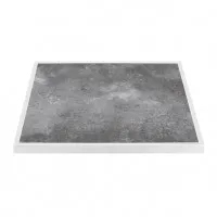 Bolero Dark Stone Effect Outdoor Fibre Glass Table Top White Trim - 700mm