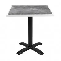 Bolero Dark Stone Effect Outdoor Fibre Glass Table Top White Trim - 700mm