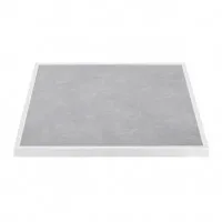 Bolero Light Grey Stone Effect Outdoor Fibre Glass Table Top White Trim - 700mm