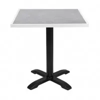 Bolero Light Grey Stone Effect Outdoor Fibre Glass Table Top White Trim - 700mm