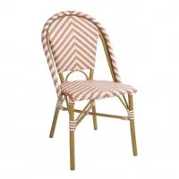 Bolero Parisian Style Rattan Side Chair Coral (set 2)