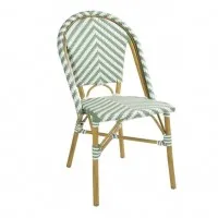 Bolero Parisian Style Rattan Side Chair Light Green (set 2)