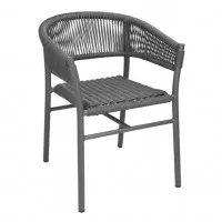 Bolero Florence Grey Mix Rope Twist Wicker Chairs (set 2)