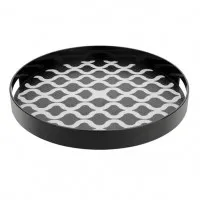 Olympia Kristallon Pc Round Non Slip Tray With Handles - 355mm 14''