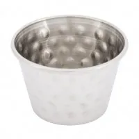 Olympia Sauce Cup Hammered St/st - 70ml 2 1/2oz (box 12)