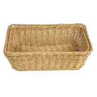 Olympia Polywicker Rectangular Basket Light Brown 300x230x90mm