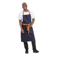 Southside Bib Apron Denim Blue (tan Ties) - 700x1000mm