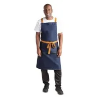 Southside X-cross Back Bib Apron Denim Blue (tan Ties)- 1000x700mm